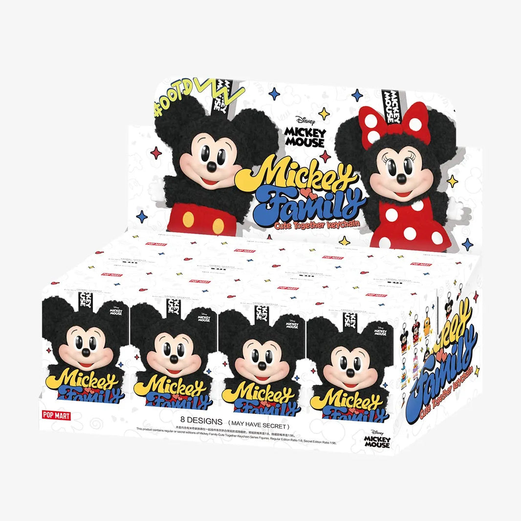 Mickey Family Cute Together Keychain - Pop Mart -Offisielt Disney - Whole Set/8stk.