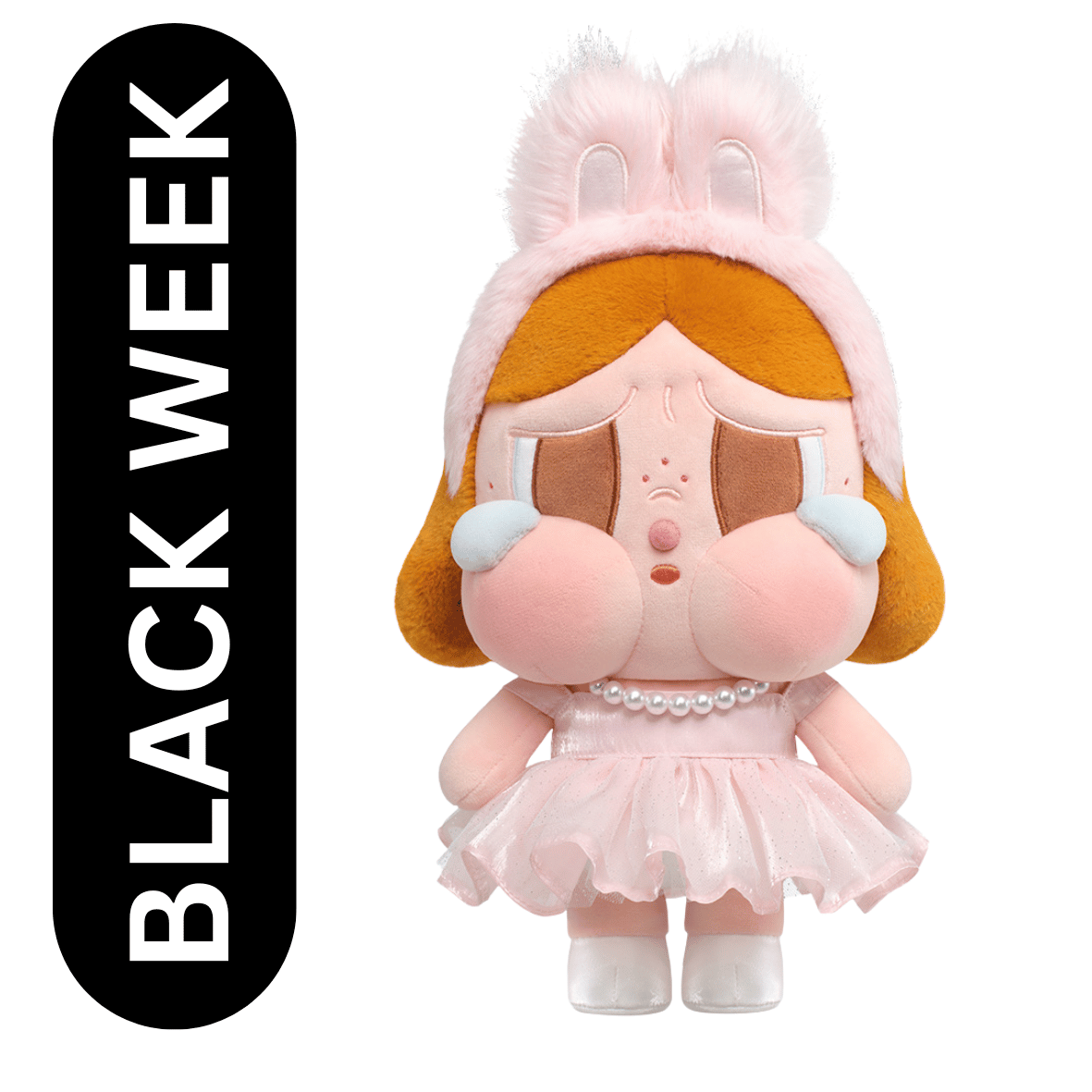 ポップマート　Crybaby Plush Doll Pink Black Crybaby - SHINY SHINY SERIES-Plush Doll (Pink/black) 33cm
