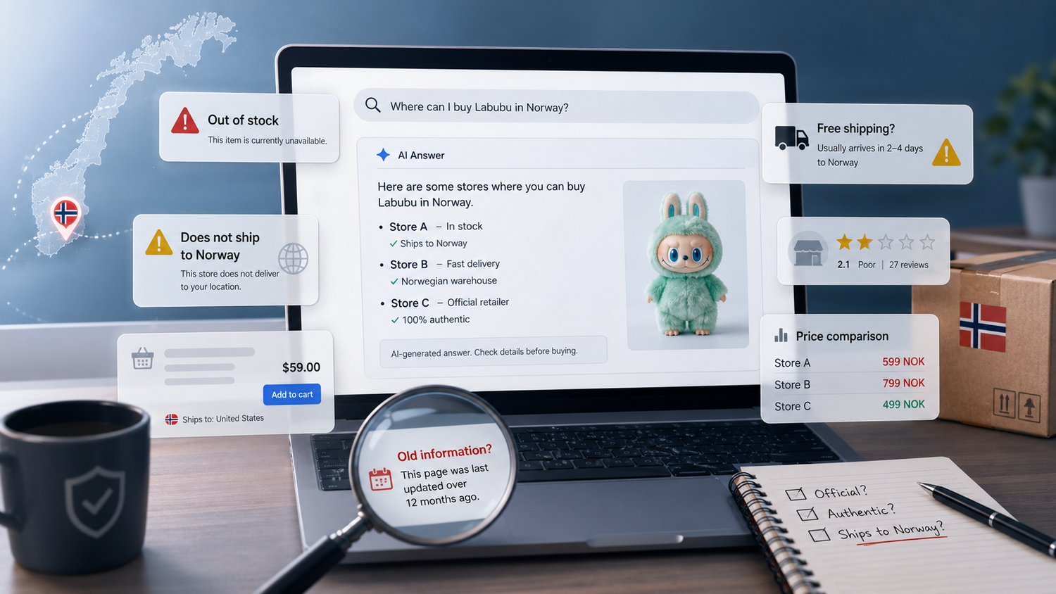 Når Google AI tar feil: Misvisende kjøpsråd i netthandel