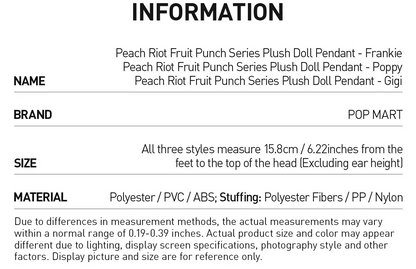 PEACH RIOT - Fruit Punch Plush Doll Pendant - POP MART