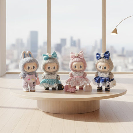 Labubu – Rosa ballroom-sett for 17 cm Labubu