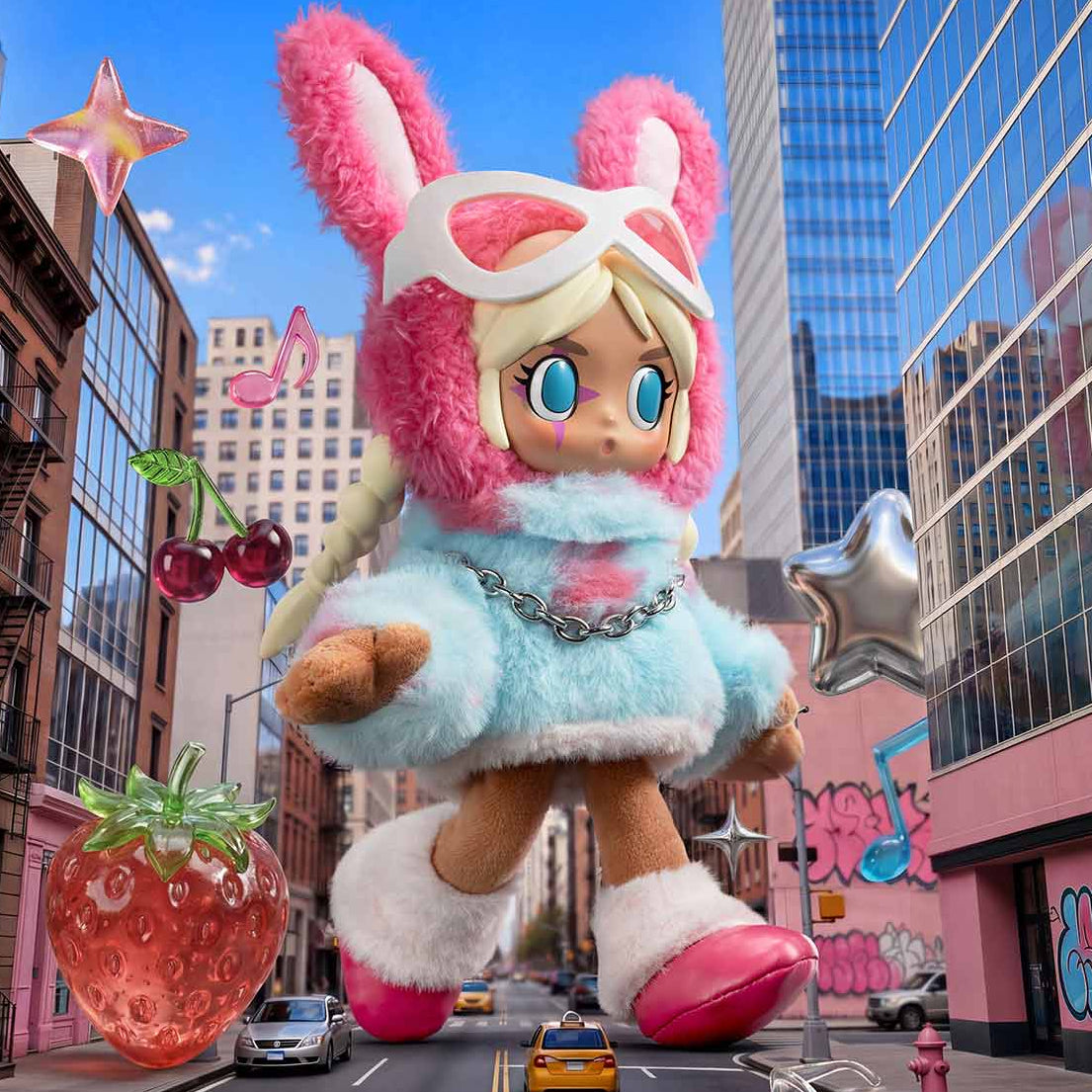 PEACH RIOT - Fruit Punch Plush Doll Pendant - POP MART