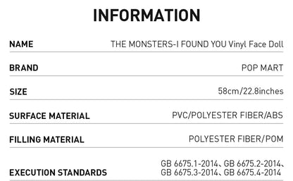 Labubu  - THE-MONSTERS -ZIMOMO I Found You  58 cm - POP Mart