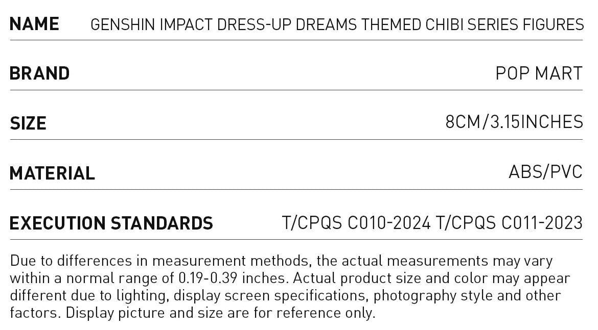 Genshin Impact Dress-Up Dreams Themed Chibi Series Figures