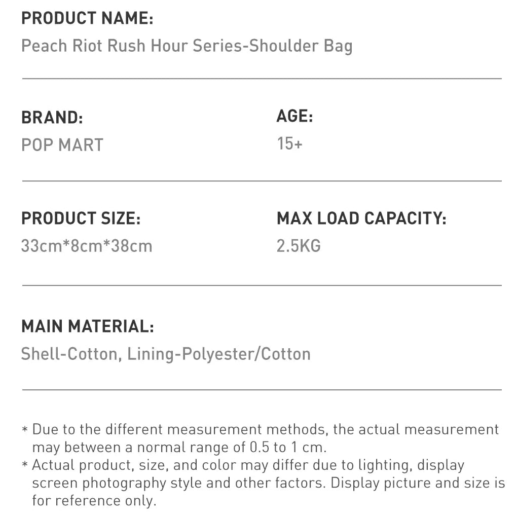 Peach Riot Rush Hour Series – Shoulder Bag - POP MART