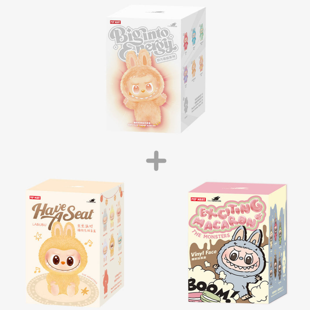 BiginnEnergy、ExcitingMacaron、HaveaSeat Labubu - Combo C - Big into Energy+Have A Seat+Exciting M