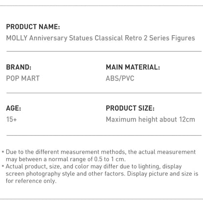 𝐌𝐎𝐋𝐋𝐘 𝐀𝐧𝐧𝐢𝐯𝐞𝐫𝐬𝐚𝐫𝐲 𝐒𝐭𝐚𝐭𝐮𝐞𝐬 𝐂𝐥𝐚𝐬𝐬𝐢𝐜𝐚𝐥 𝐑𝐞𝐭𝐫𝐨 𝟐 𝐒𝐞𝐫𝐢𝐞𝐬 - POP Mart