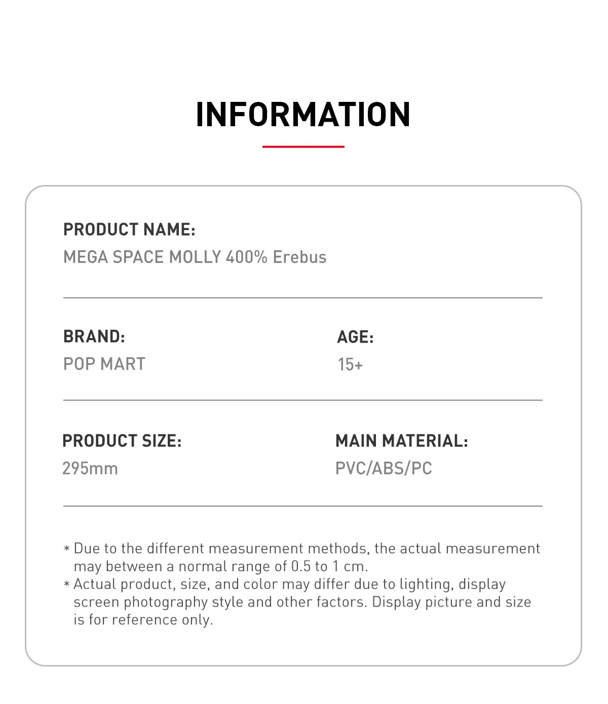 Molly -  MEGA SPACE MOLLY 400% Erebus  - POP 