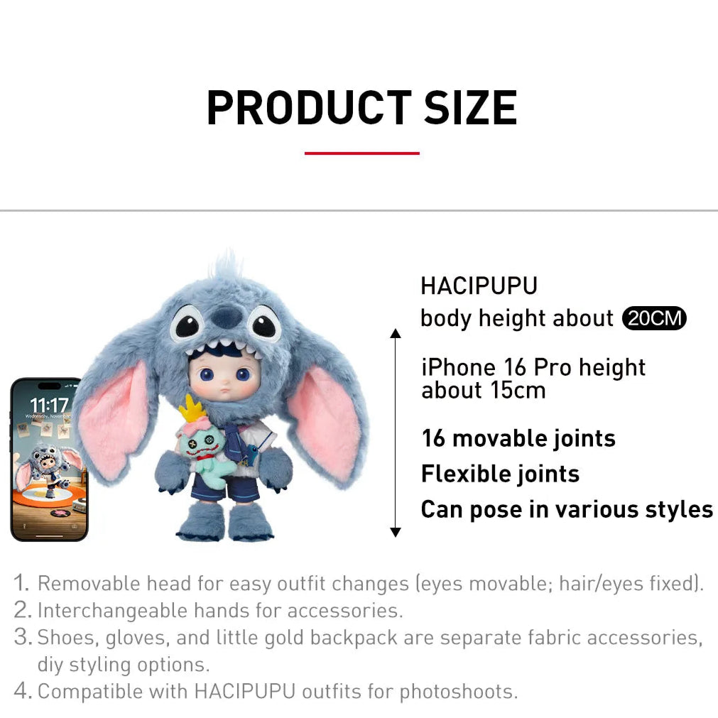 Dukke - HACIPUPU STITCH 1/8 Figure 20cm - Pop Mart