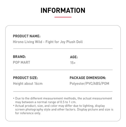 POP MART Original - Hirono Living Wild-Fight for Joy Plush Doll