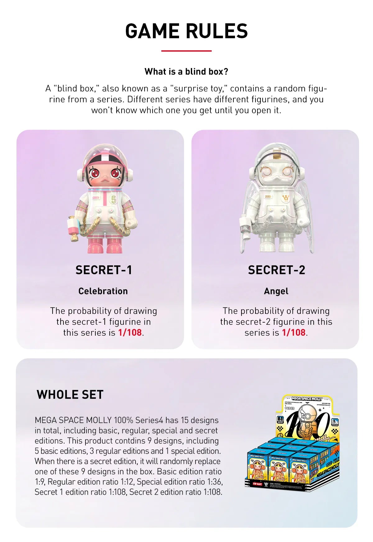 Molly - MEGA Space Molly 100% Series 4 SECRET - POP Mart Molly - MEGA Space Molly 100% Series 4 SECRET - POP Mart