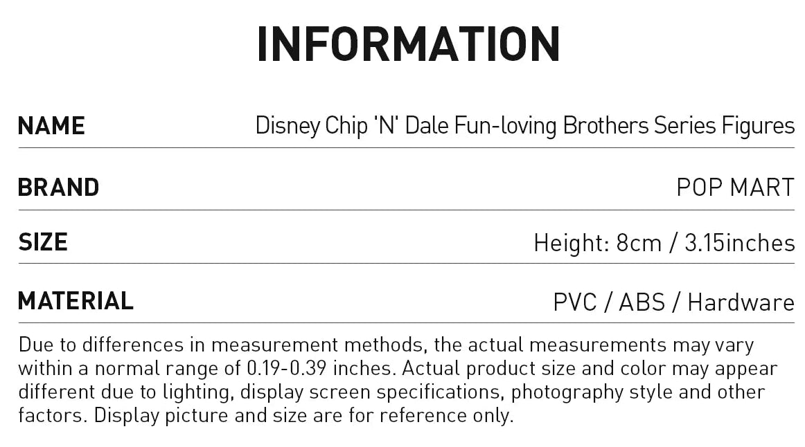 Julegave - Disney Chip 'N' Dale Fun-loving Brothers - POP Mart