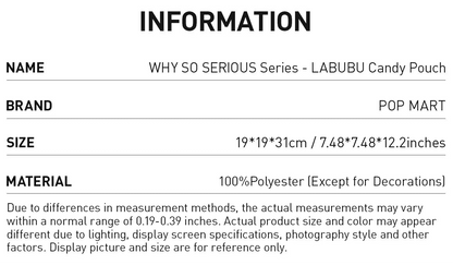 LABUBU - WHY SO SERIOUS Series Candy Pouch- POP Mart