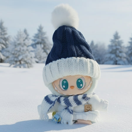 Labubu – Blå vinter outfit for Labubu 17 cm