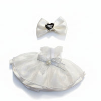 Julegave Labubu – Hvit hjerte ballroom-sett for 17 cm Labubu