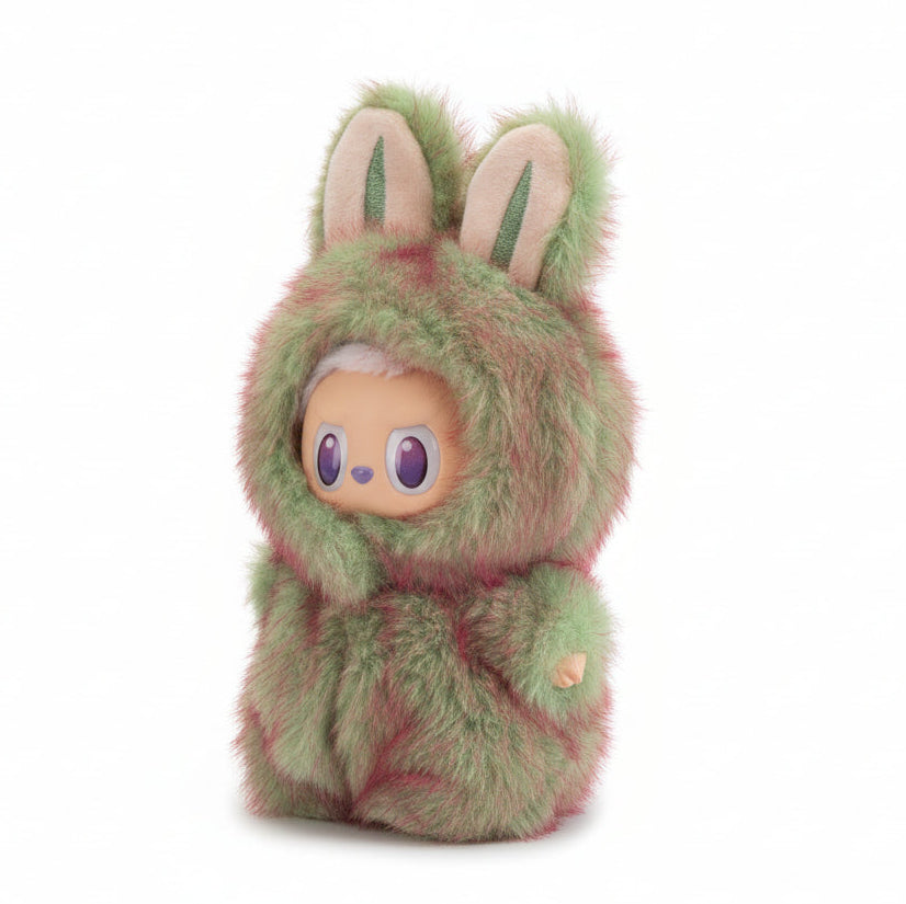 Julegave Labubu - Grønn Zimomo kosedrakt for Labubu 17cm