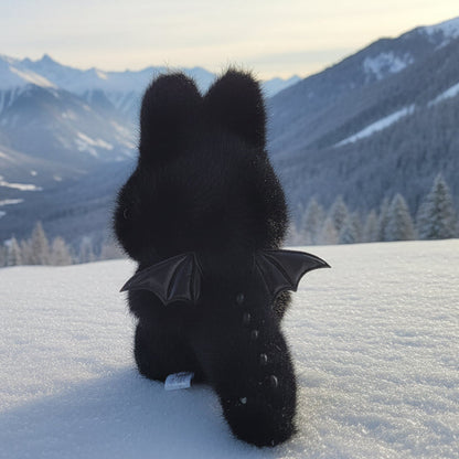  Labubu - Svart Zimomo kosedrakt for Labubu 17cm