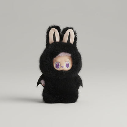  Labubu - Svart Zimomo kosedrakt for Labubu 17cm