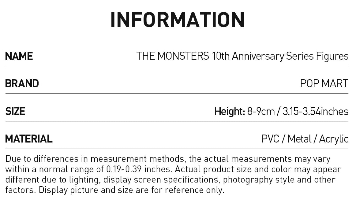 THE MONSTERS 10th Anniversary Series Figures - POP Mart