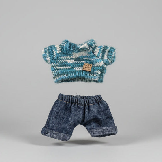 Labubu – Turkis vinter outfit for Labubu 17 cm