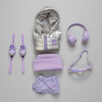 Labubu – Lilla Snø Outfit med Ski (17 cm)