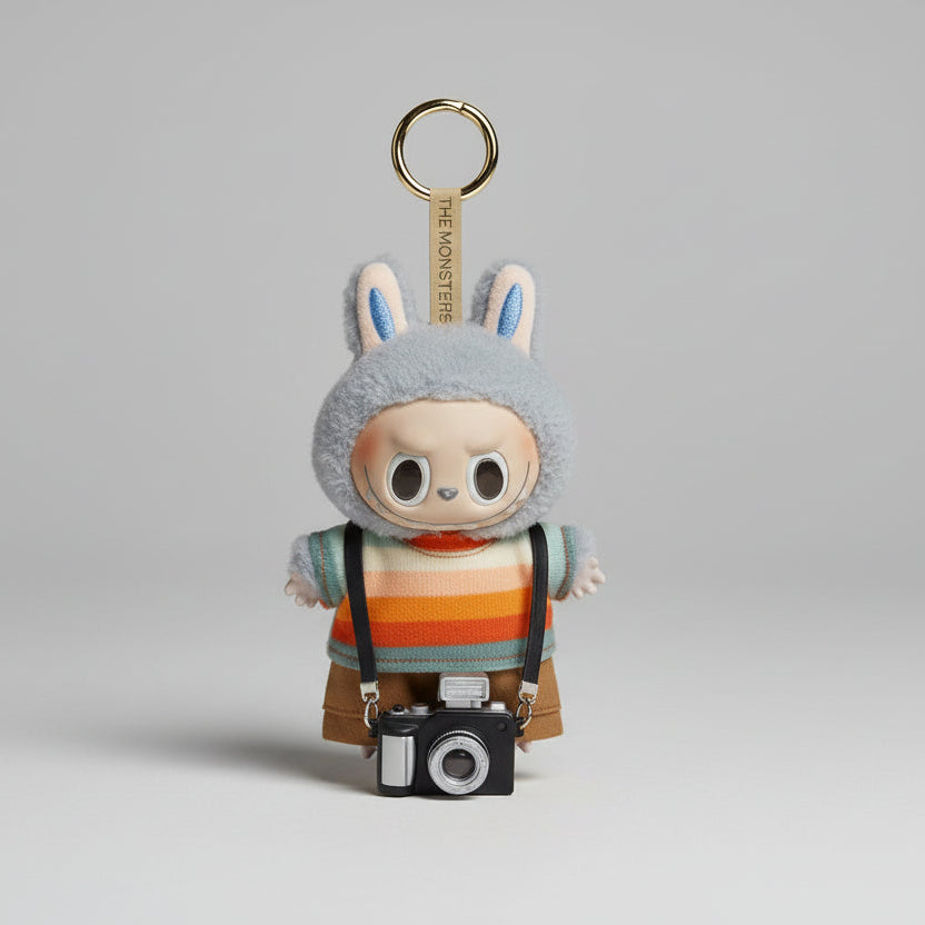 Labubu Klær - Sort Kamera med lys - Til Labubu Dukke 17 cm