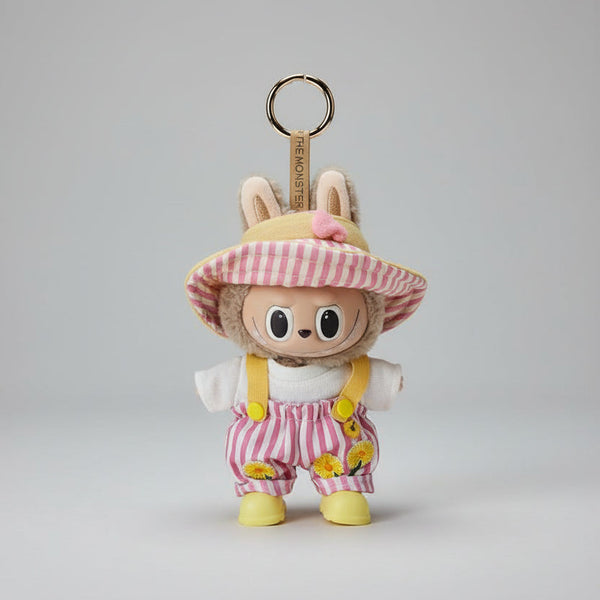 Labubu vårantrekk rosa/hvit/gult 17 cm