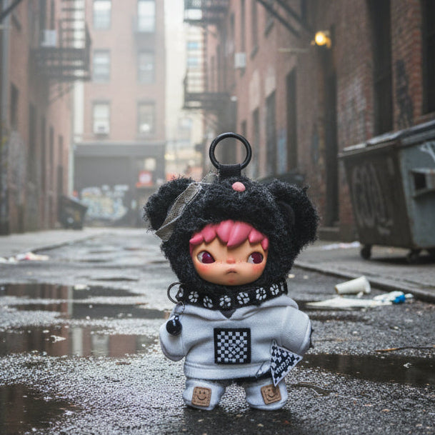 Hirono - Tøff Streetwear hoodie og halsbånd m/bjelle