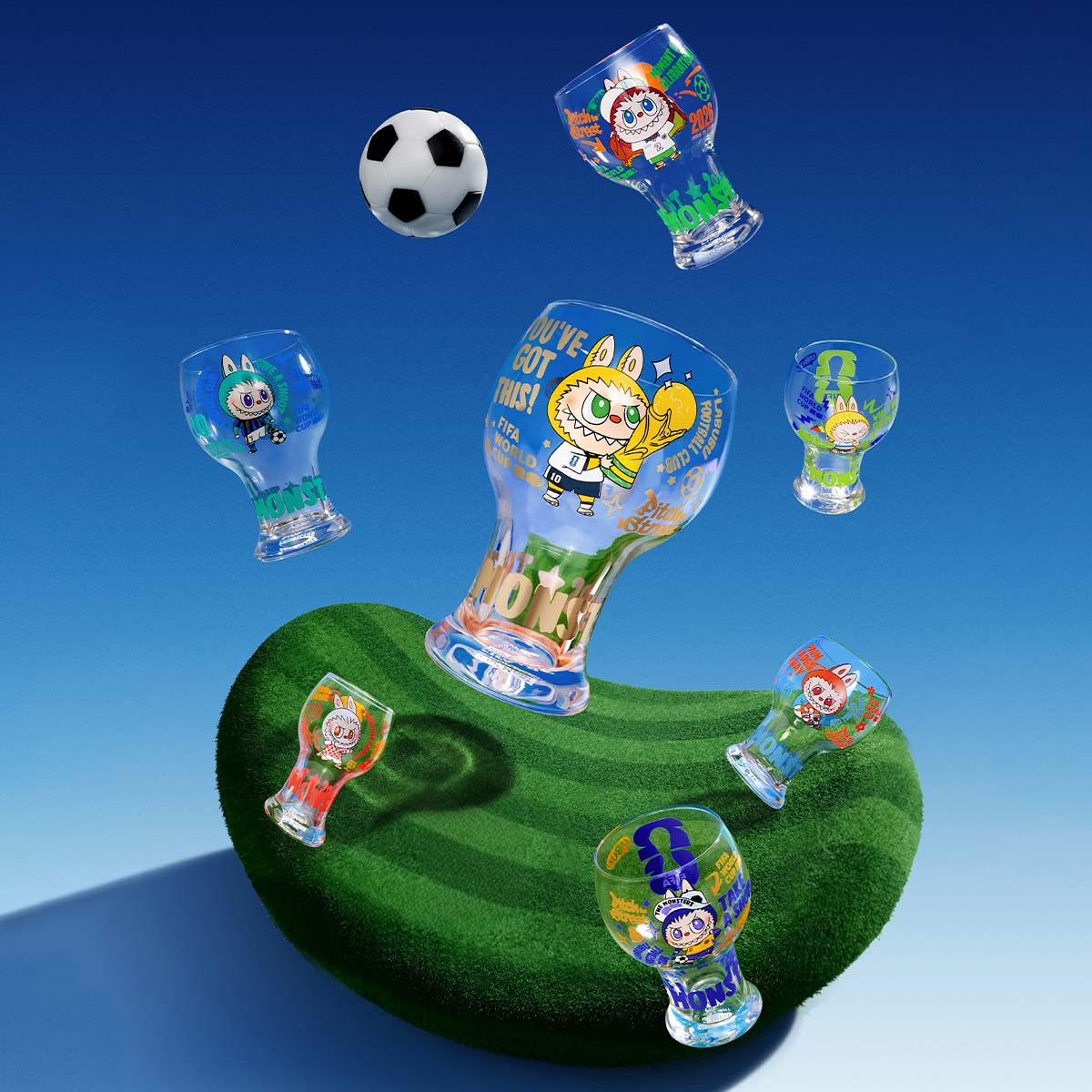 THE MONSTERS × FIFA SERIES-Glass Cup Hel Set - FIFA World Cup 2026