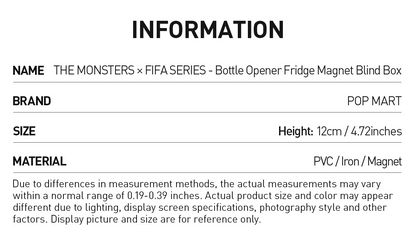 THE MONSTERS × FIFA SERIES - Bottle Opener Fridge Magnet Blind Box