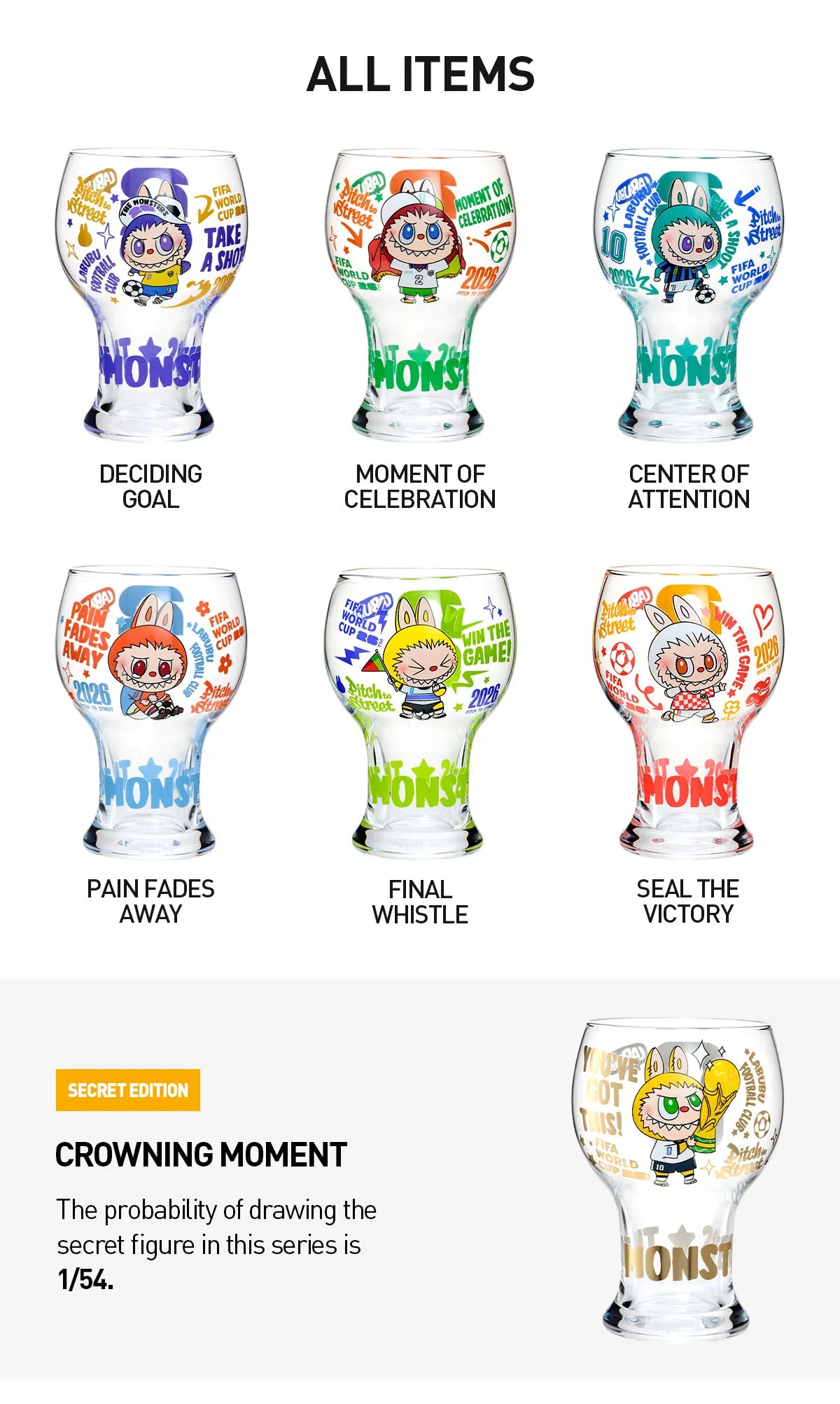 THE MONSTERS × FIFA SERIES-Glass Cup Hel Set - FIFA World Cup 2026