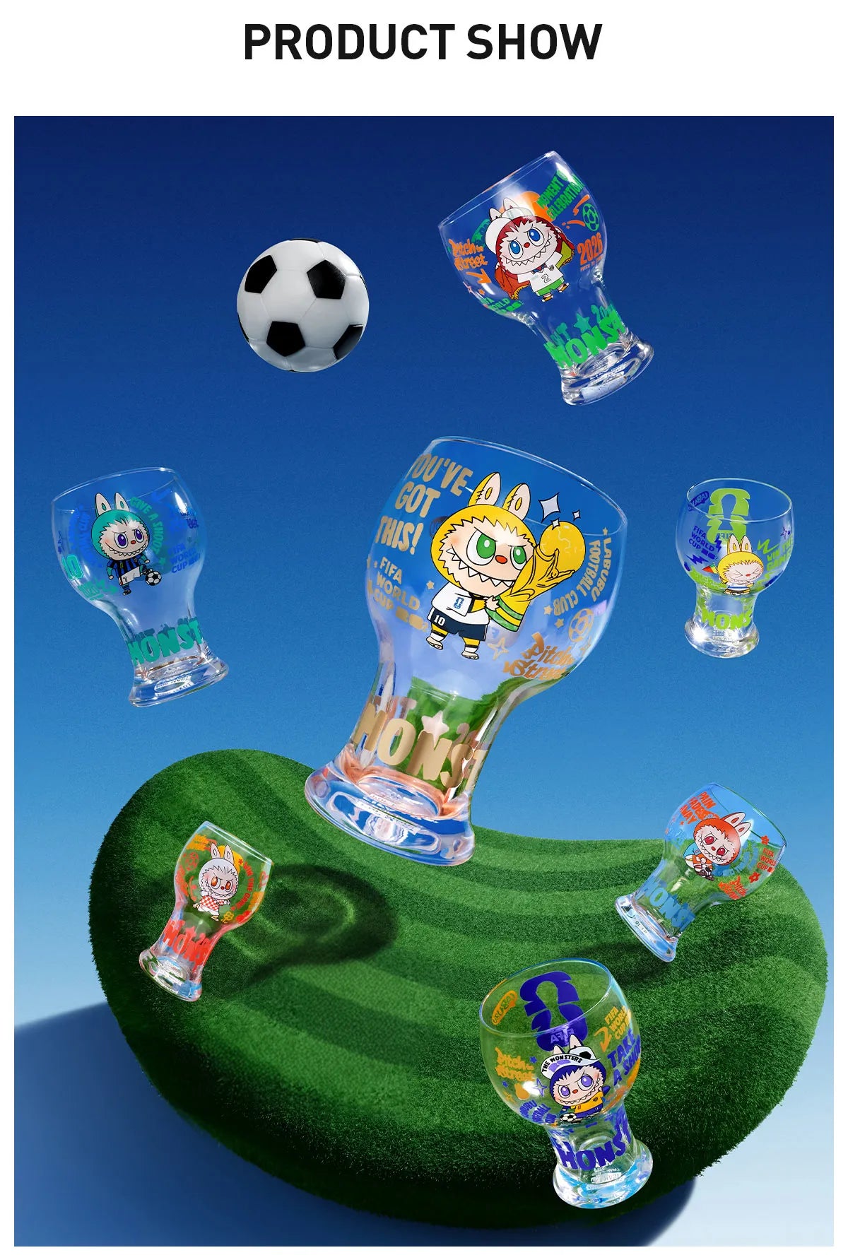 THE MONSTERS × FIFA SERIES-Glass Cup Hel Set - FIFA World Cup 2026