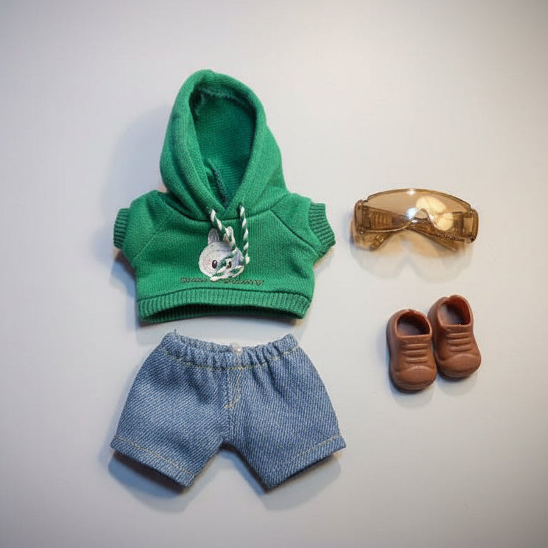 Labubu Klær - Green Hip Hop Dude - Til Labubu doll 17cm