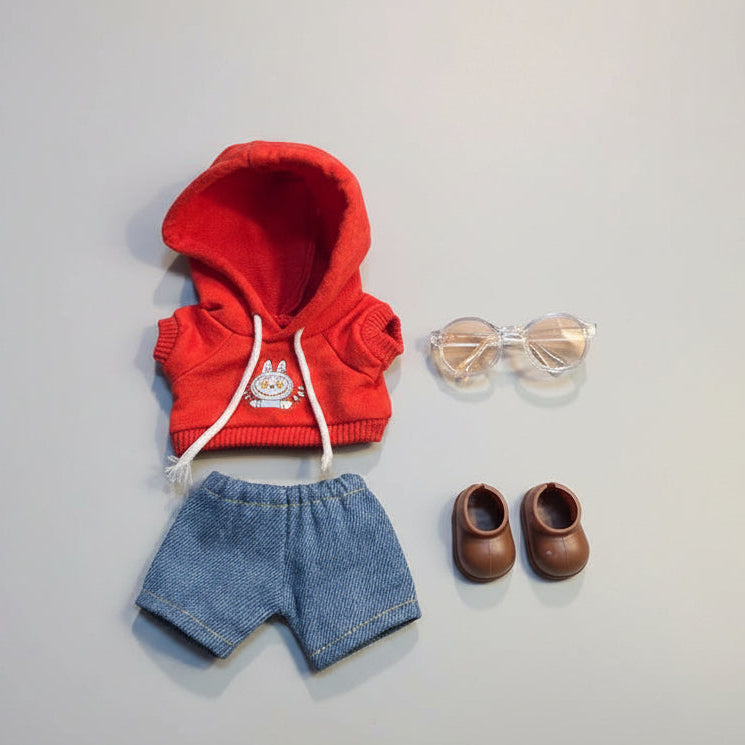 Labubu Klær - Red Hip Hop Dude - Til Labubu dukke 17cm