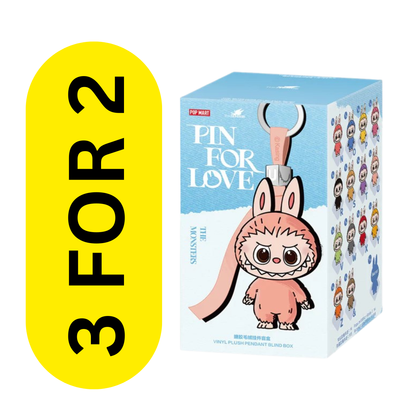 Labubu – 3 for 2 - Pin for Love (N-Z, blå bokser) - Pop Mart