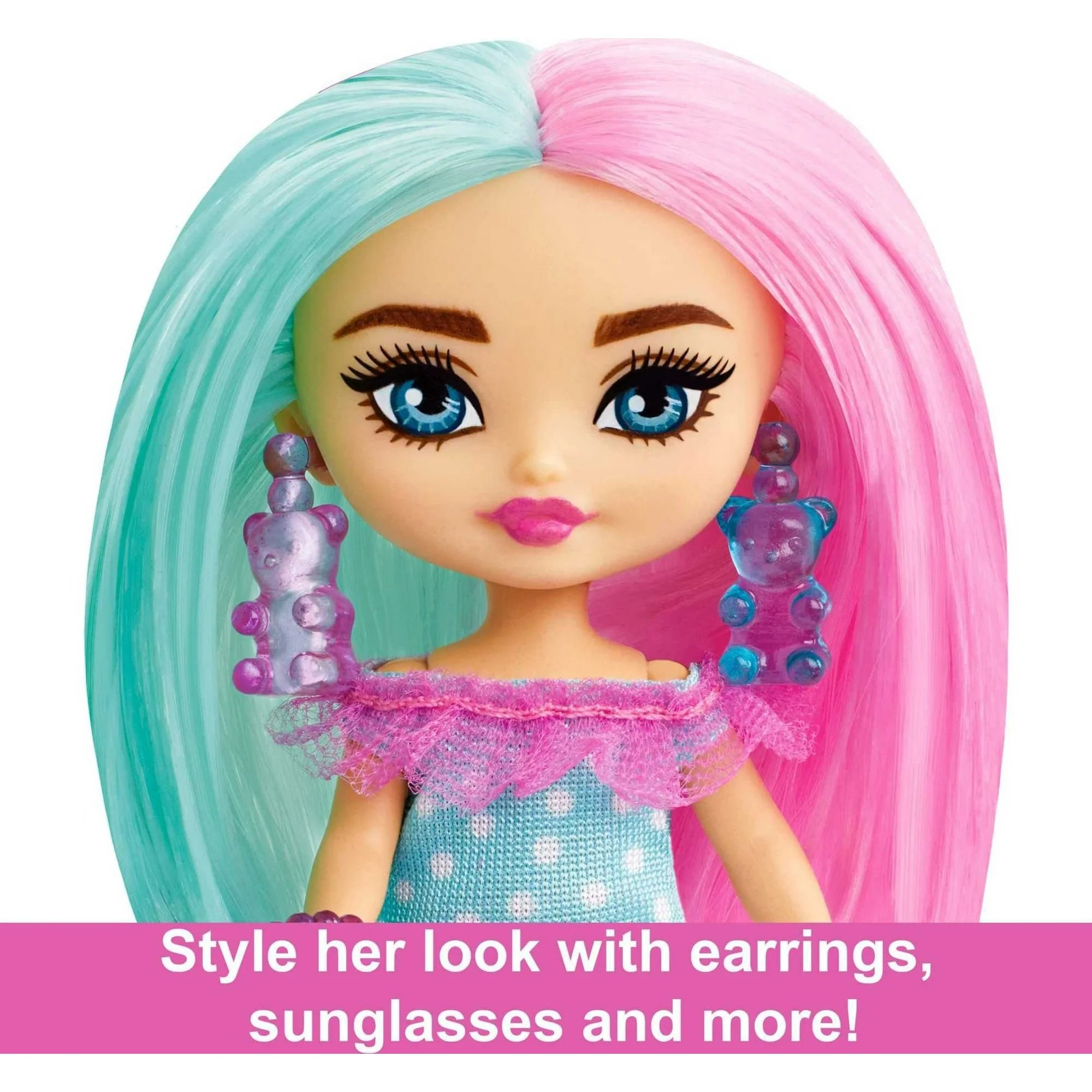 Barbie Extra Mini Minis Doll - Blue Hair Sporty Outift Doll -Mattel