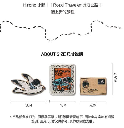 Hirono Living Wild - The wandering highway badge set by POP MART