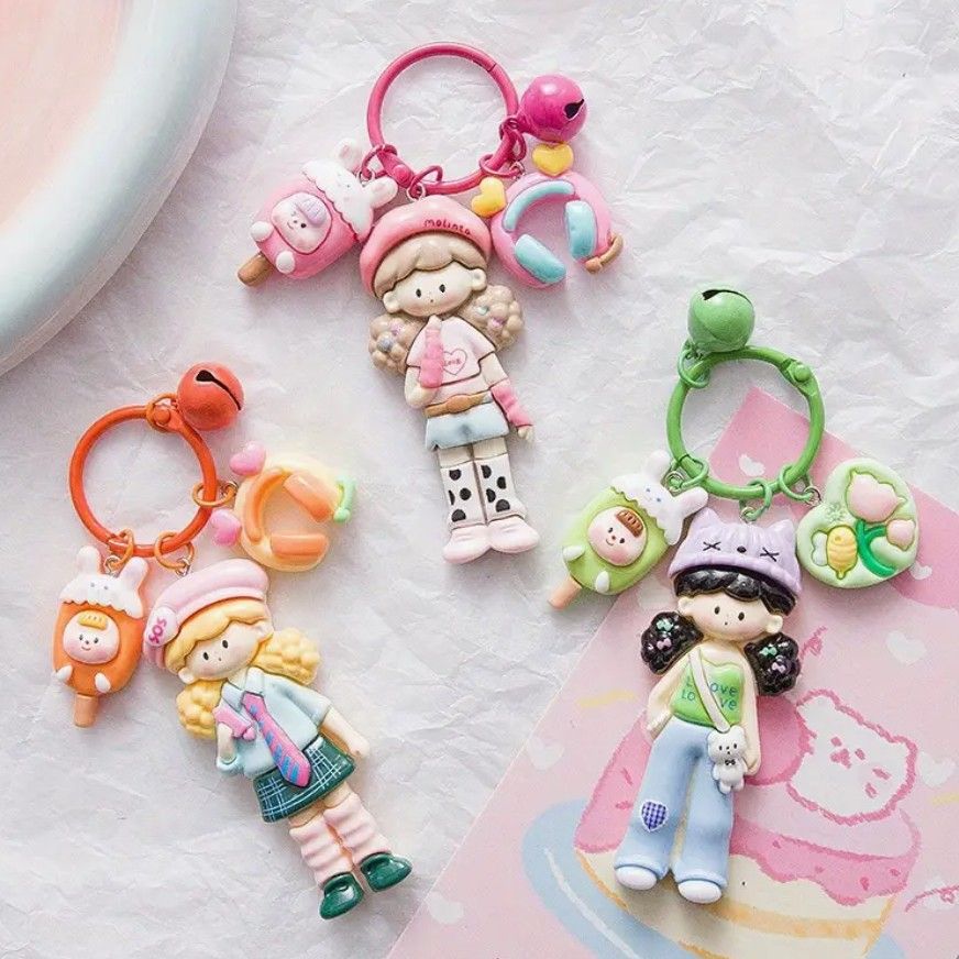 Søte Kawaii nøkkelringer anheng