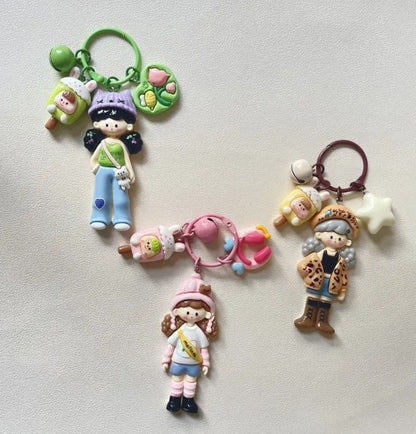Søte Kawaii nøkkelringer anheng
