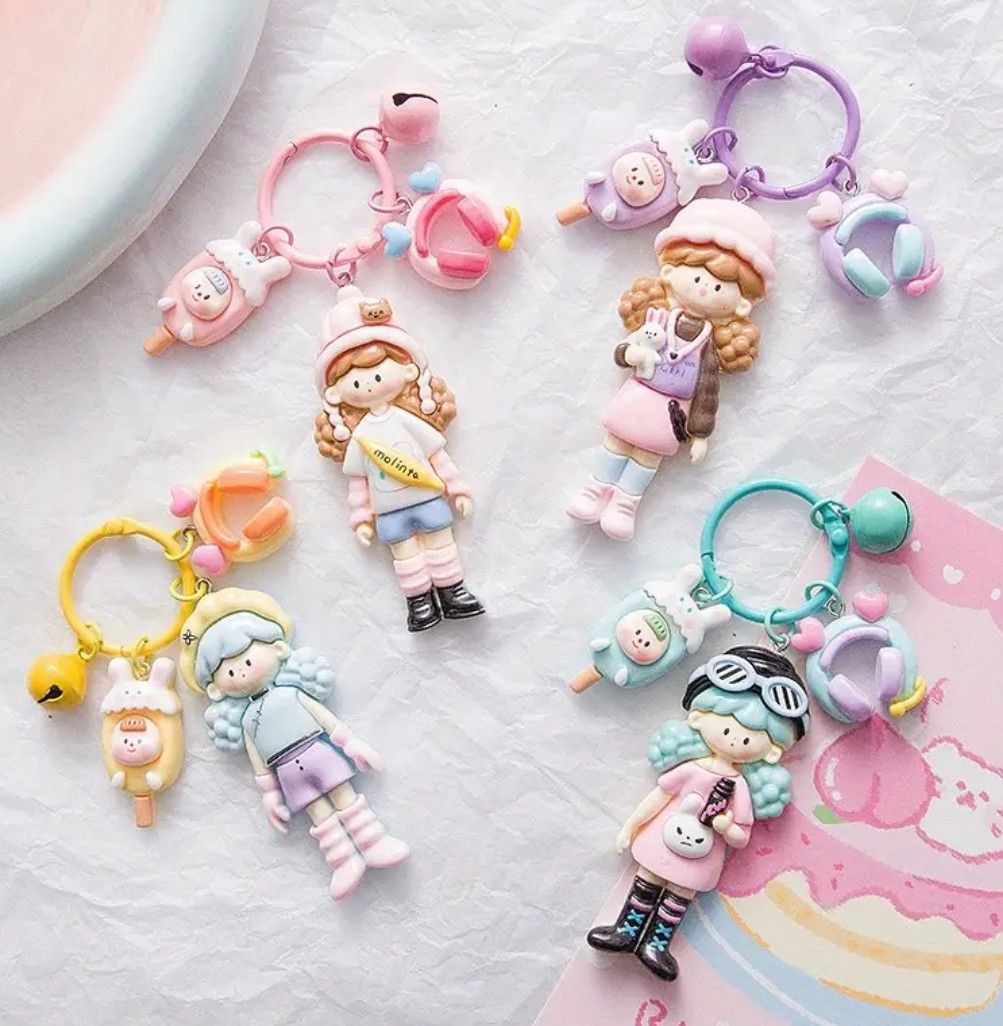 Søte Kawaii nøkkelringer anheng
