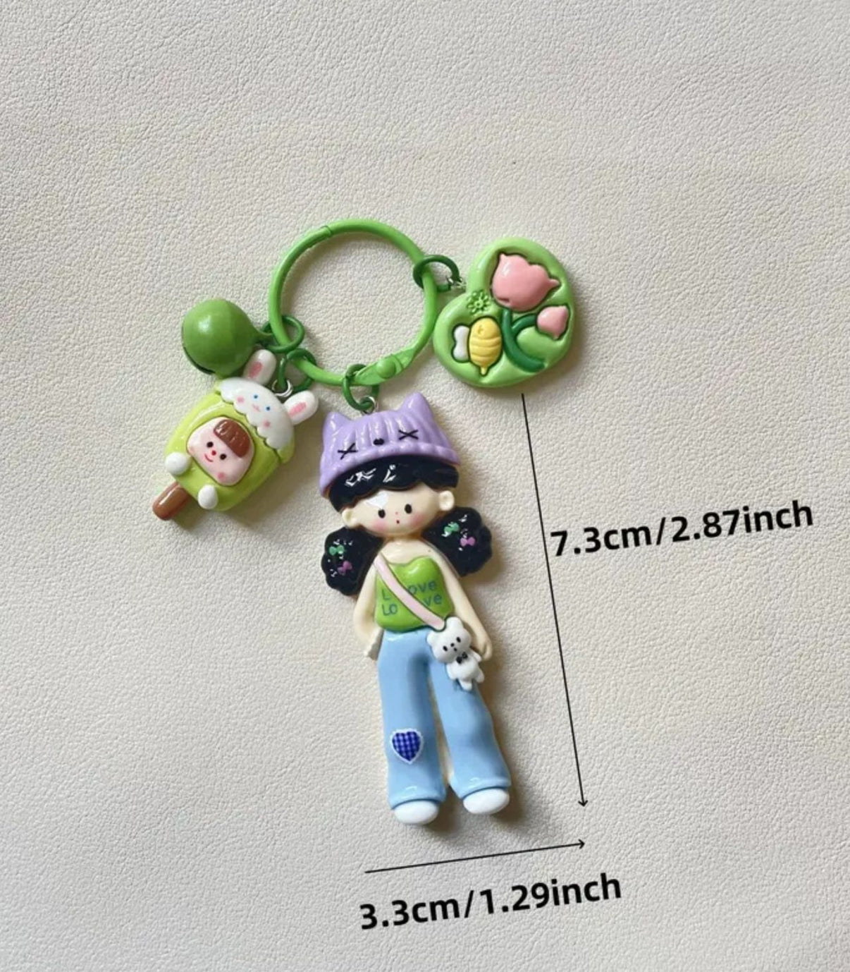 Søte Kawaii nøkkelringer anheng