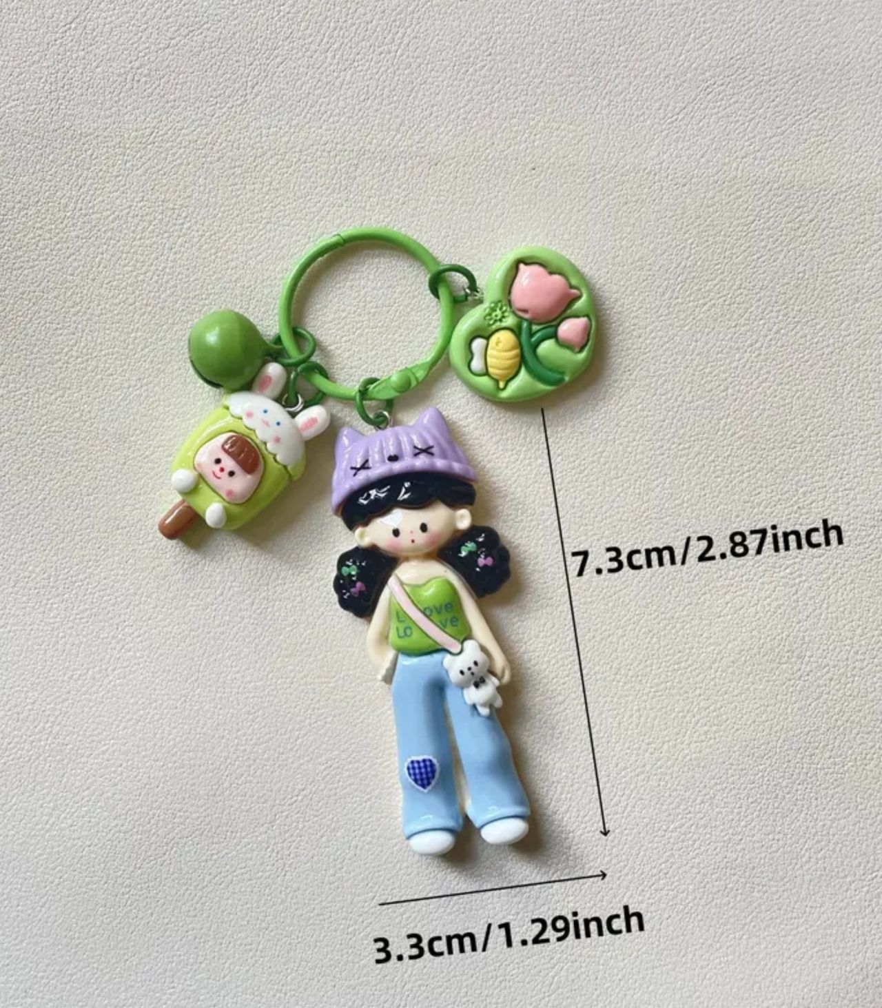 Søte Kawaii nøkkelringer anheng