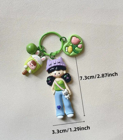 Søte Kawaii nøkkelringer anheng