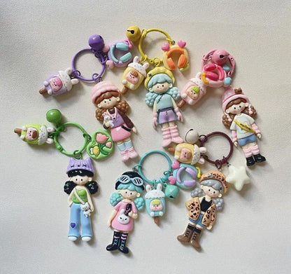 Søte Kawaii nøkkelringer anheng