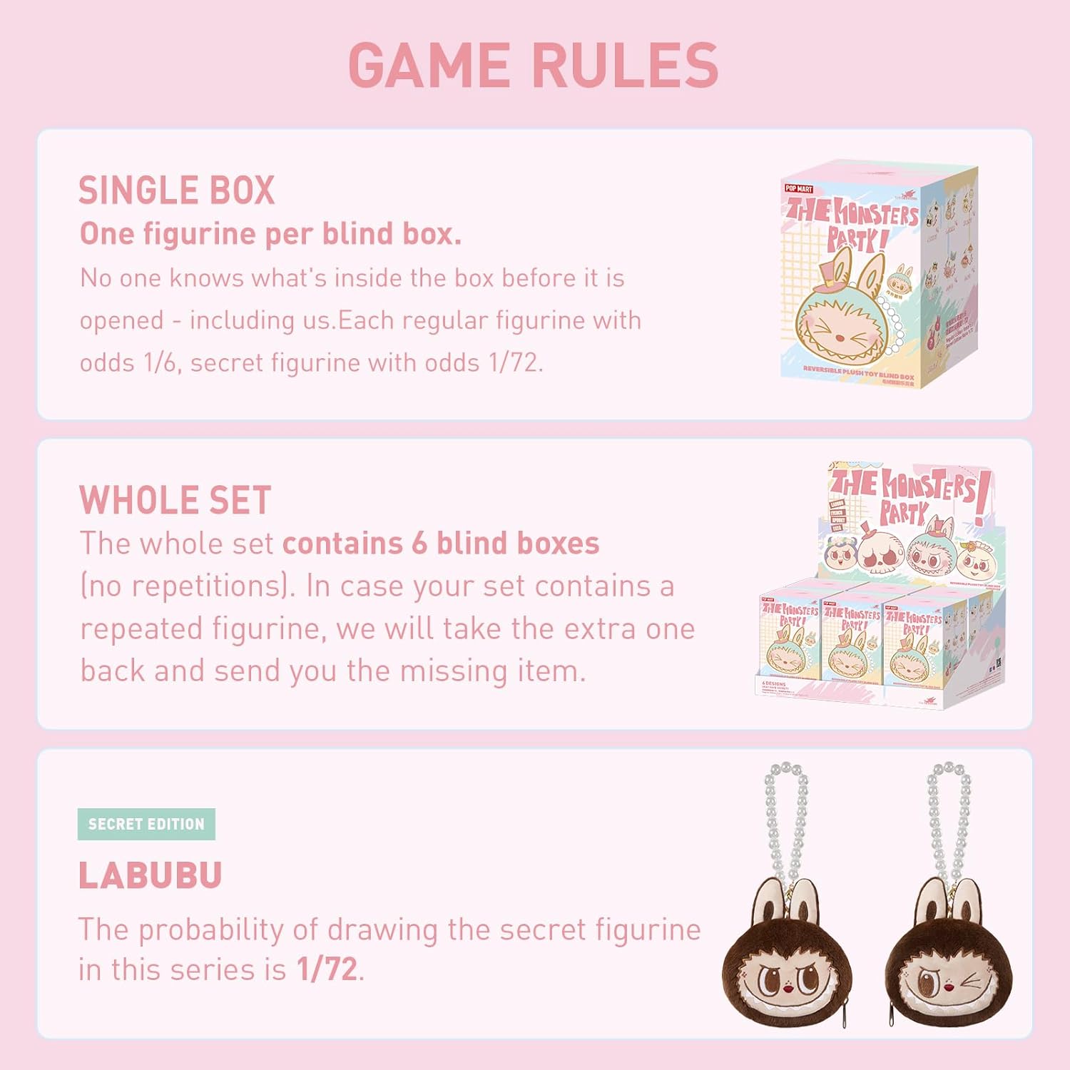 Labubu -  THE MONSTERS Party Series - Reversible Plush - POP Mart