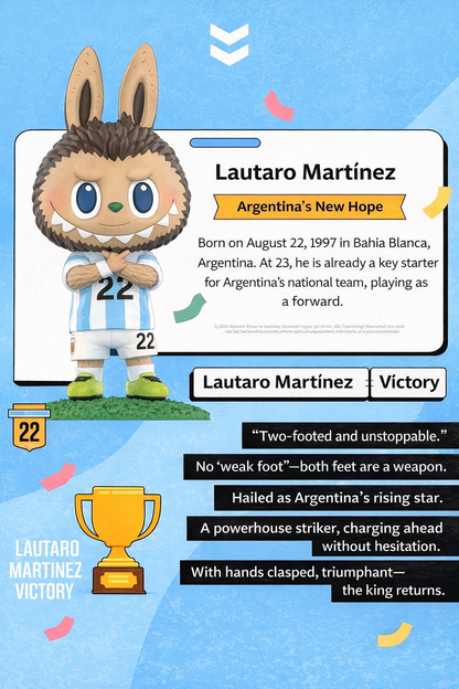 Lionel Messi Argentina - Labubu - Kasing Lung x POP MART