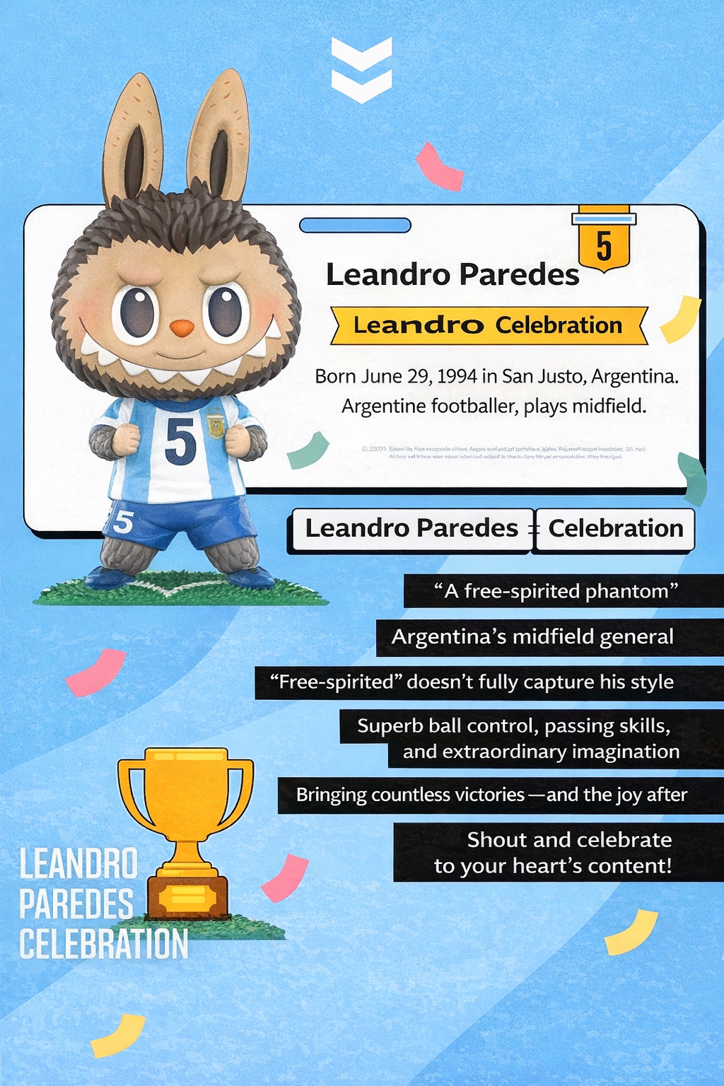 Lionel Messi Argentina - Labubu - Kasing Lung x POP MART