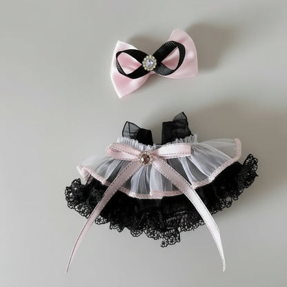 Labubu Klær – Black & Pink Dress Outfit – Til Labubu Dukke 17 cm