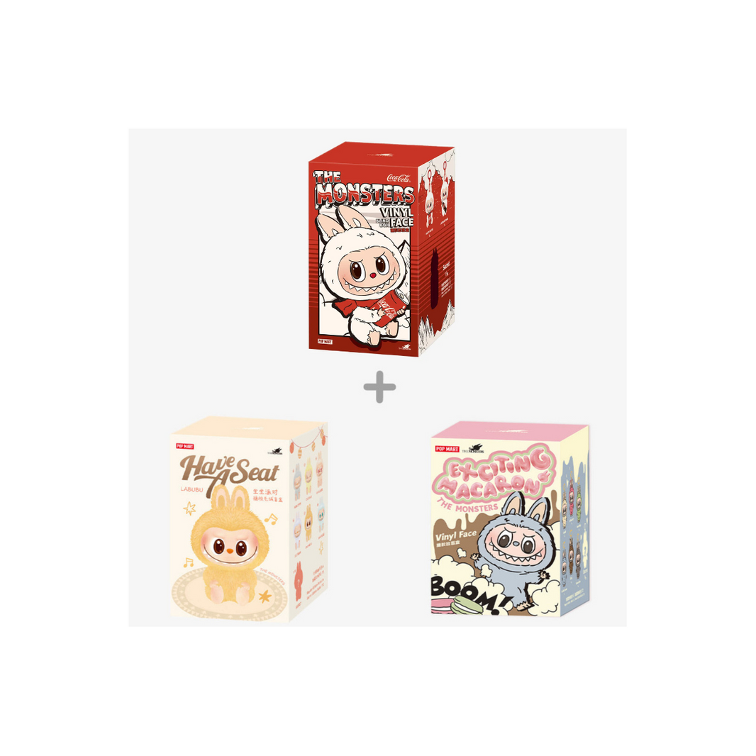 Labubu - Combo E - Coca Cola + Have A Seat + Exciting Macaron - Pop Mart