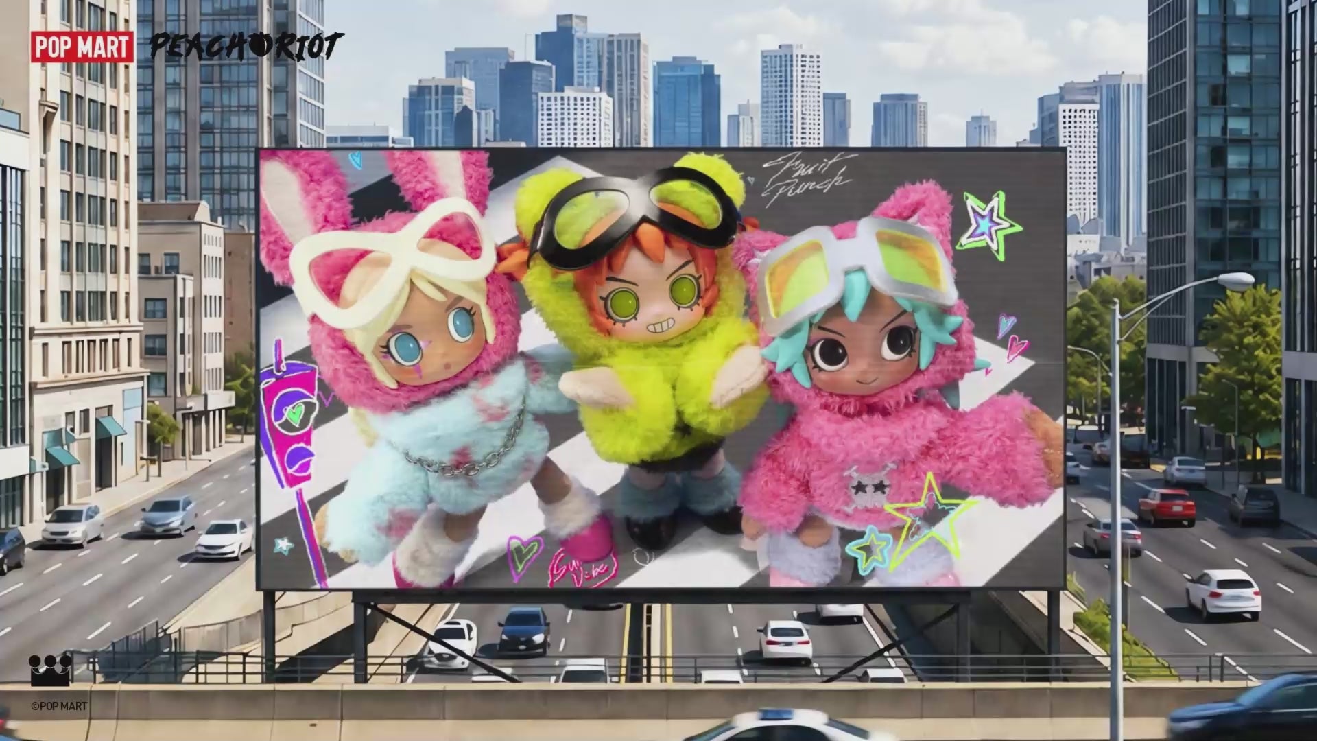 PEACH RIOT - Fruit Punch Plush Doll Pendant - POP MART